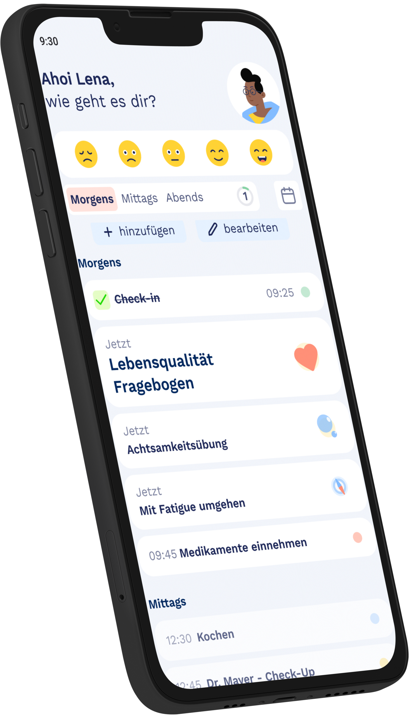 Ansicht Fimo Health App | Screenshot